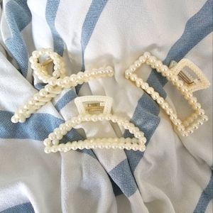 Set of 3 Faux Pearl Hair Clips | 2 Sets Available